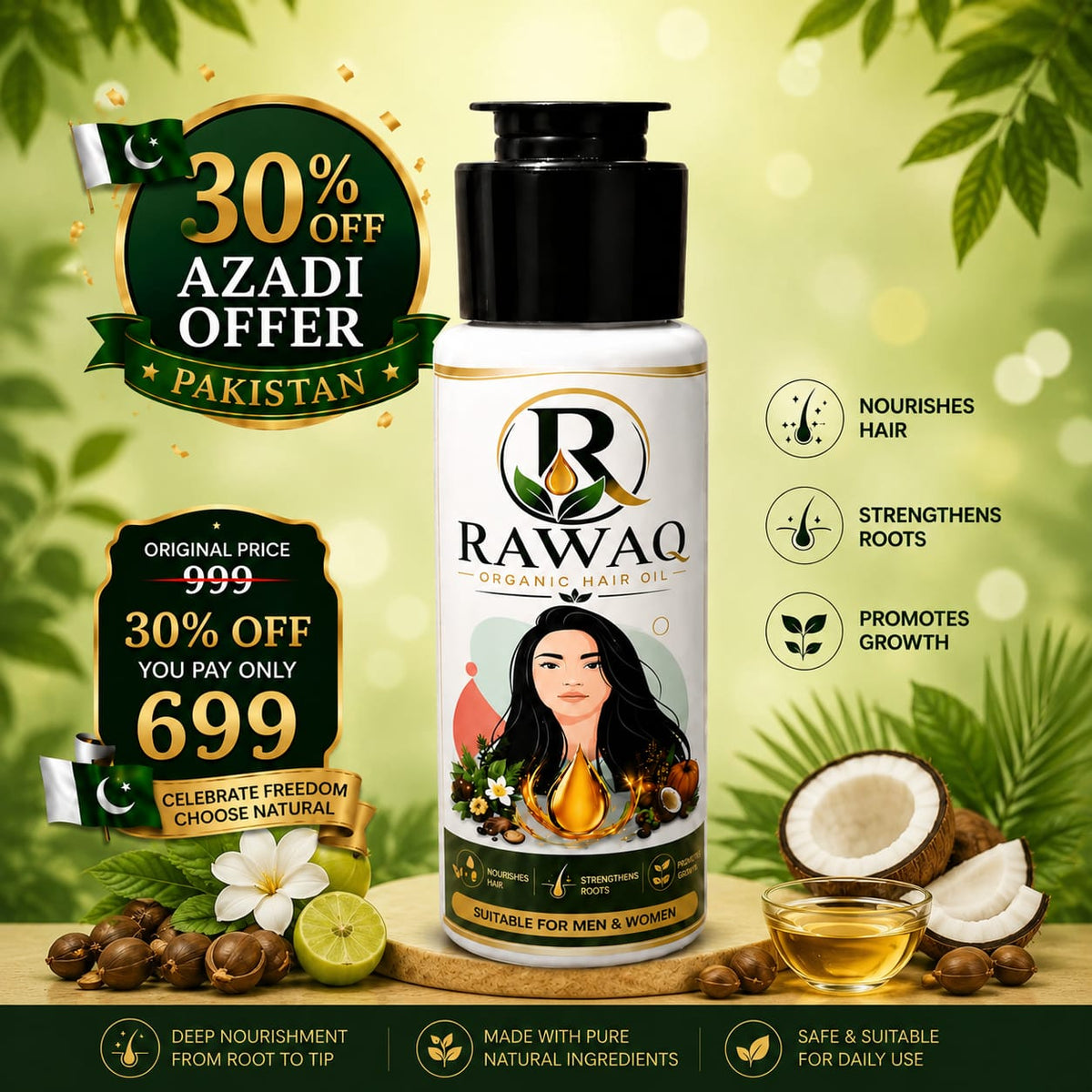 Rawaq Organic Hair  Oil - Regular